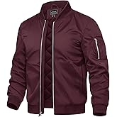 TACVASEN Men's Bomber Jackets Thermal Quilted Jacket Water Resistant Warm Winter Coats