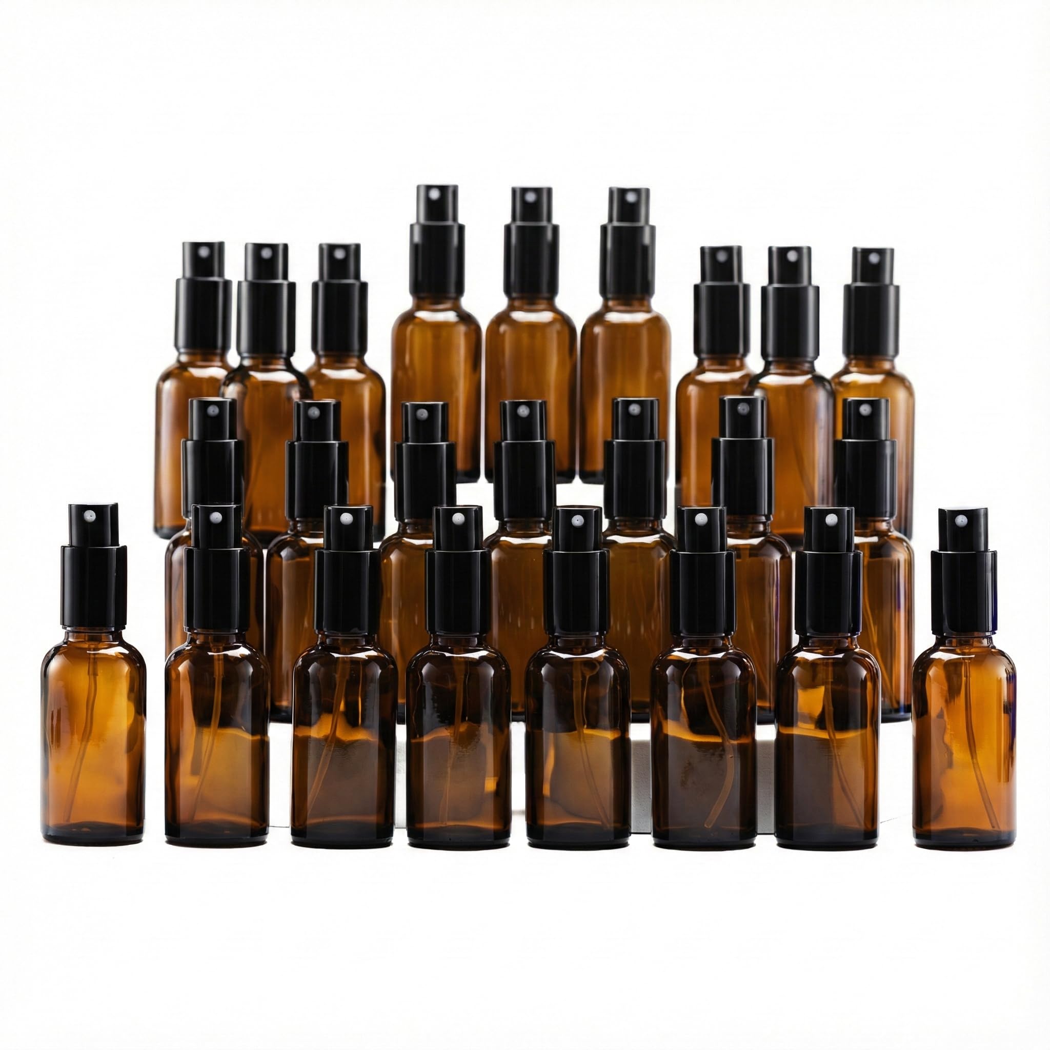 Yizhao 30ml Amber Glass Spray Bottle for Essential Oils, Small Empty Fine Mist Spray Bottle, for Cleaning, Aromatherapy, Cosmetic Sprays, Hair –24 Pcs
