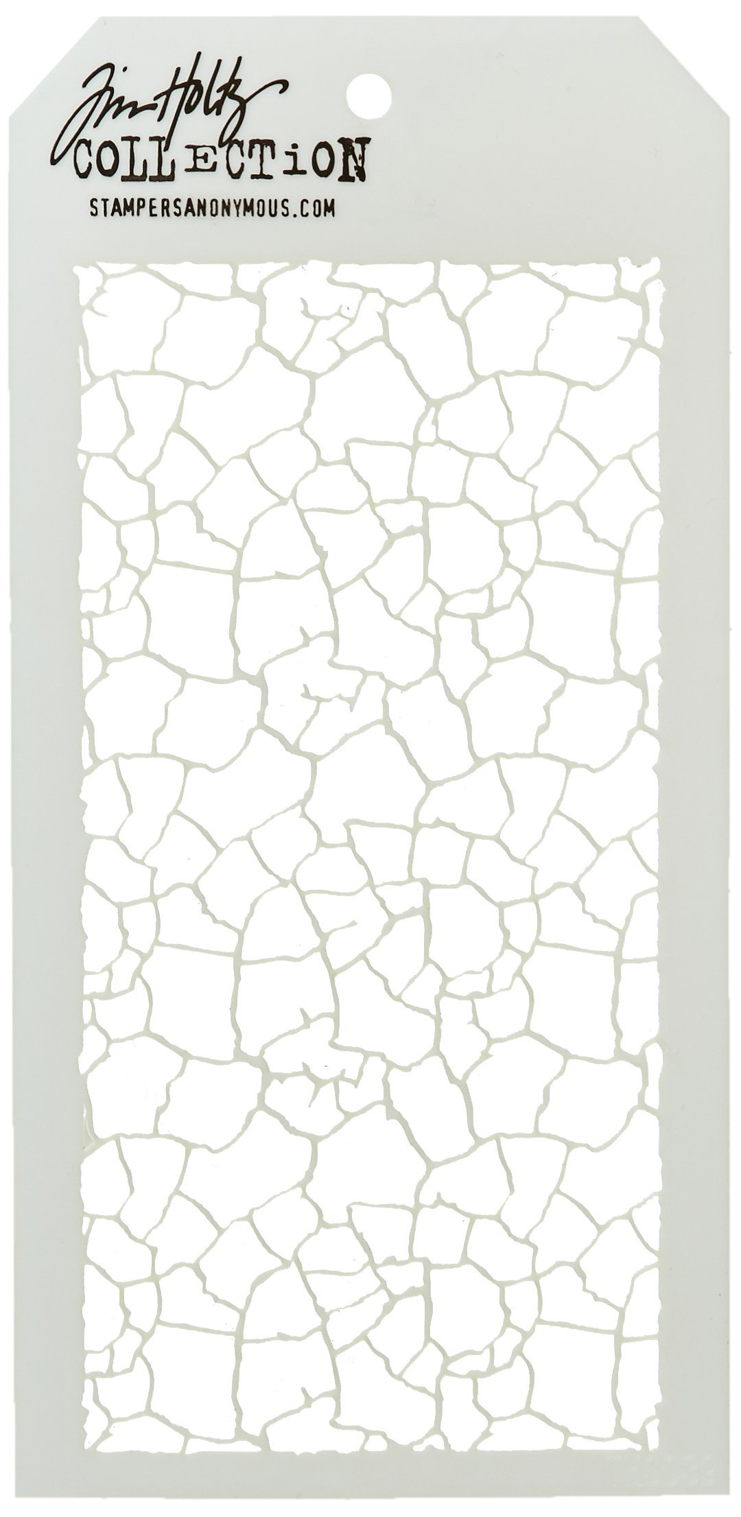Stampers Anonymous Tim Holtz Stencils Crackle,White,4.125" x 8.5"