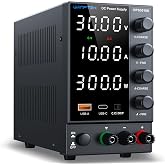DC Power Supply Variable 0-30V 0-10A, Adjustable Switching Regulated Bench Power Supply with Encoder Coarse &amp; Fine Knob, 3.6A USB &amp; Type-C Quick-Charge, OCP Overcurrent Protection