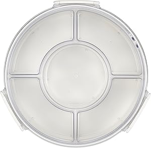 Lustroware Gourmet Palette Round Party Food Container, White