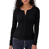 Zengjo Womens Ribbed Long Sleeve Shirt Button Down