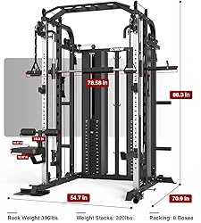 DONOW Smith Machine with Weight Stacks Power Cage