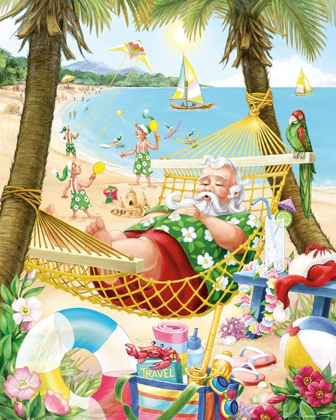 Vermont Christmas Company Santa's Vacation Jigsaw Puzzle 1000 Piece