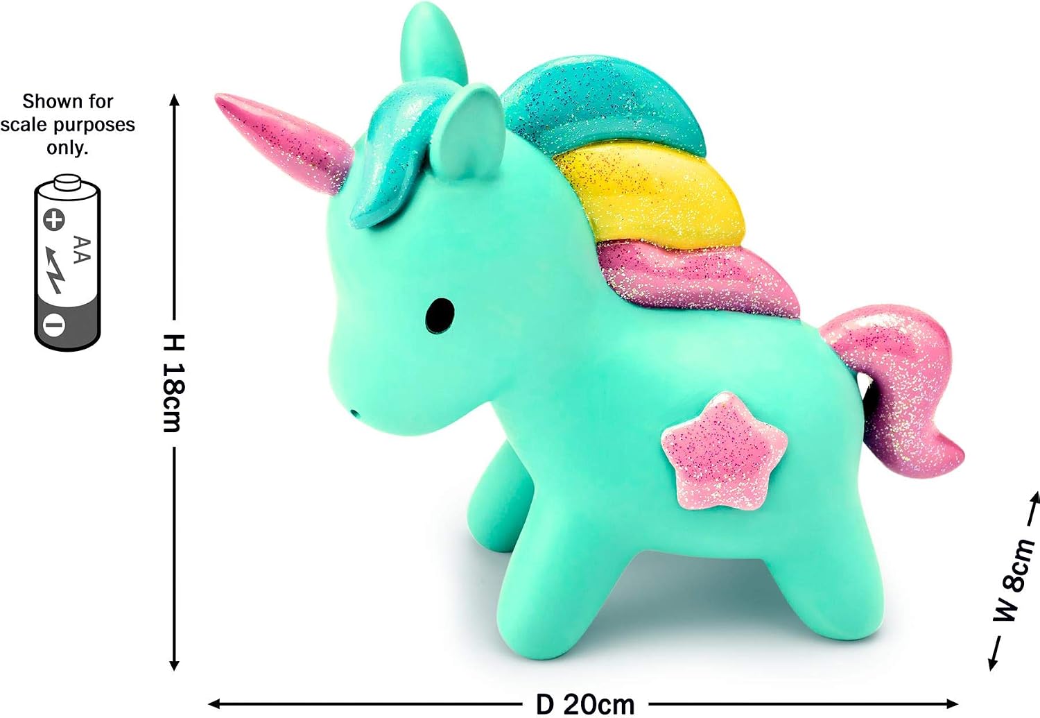 Mousehouse Gifts - Teal & Pink Unicorn Piggy Bank for Children Unicorn Money Box with Glittery Mane for Girls or Boys - Image 3