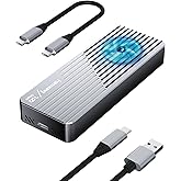 fanxiang SSD Enclosure with Cooling Fan, USB 3.2 Gen 2 (10 Gbps), M.2 NVME/SATA SSD Enclosure, USB Adapter/Reader, M.2 Enclosure, Supports M and B+M Keys and Size 2230/2242/2280 SSDs, MD85