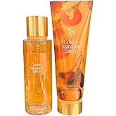 Victoria's Secret GOLDEN MANDARIN SAFFRON Fragrance Mist & Lotion 2-piece bundle for Women – Full Size