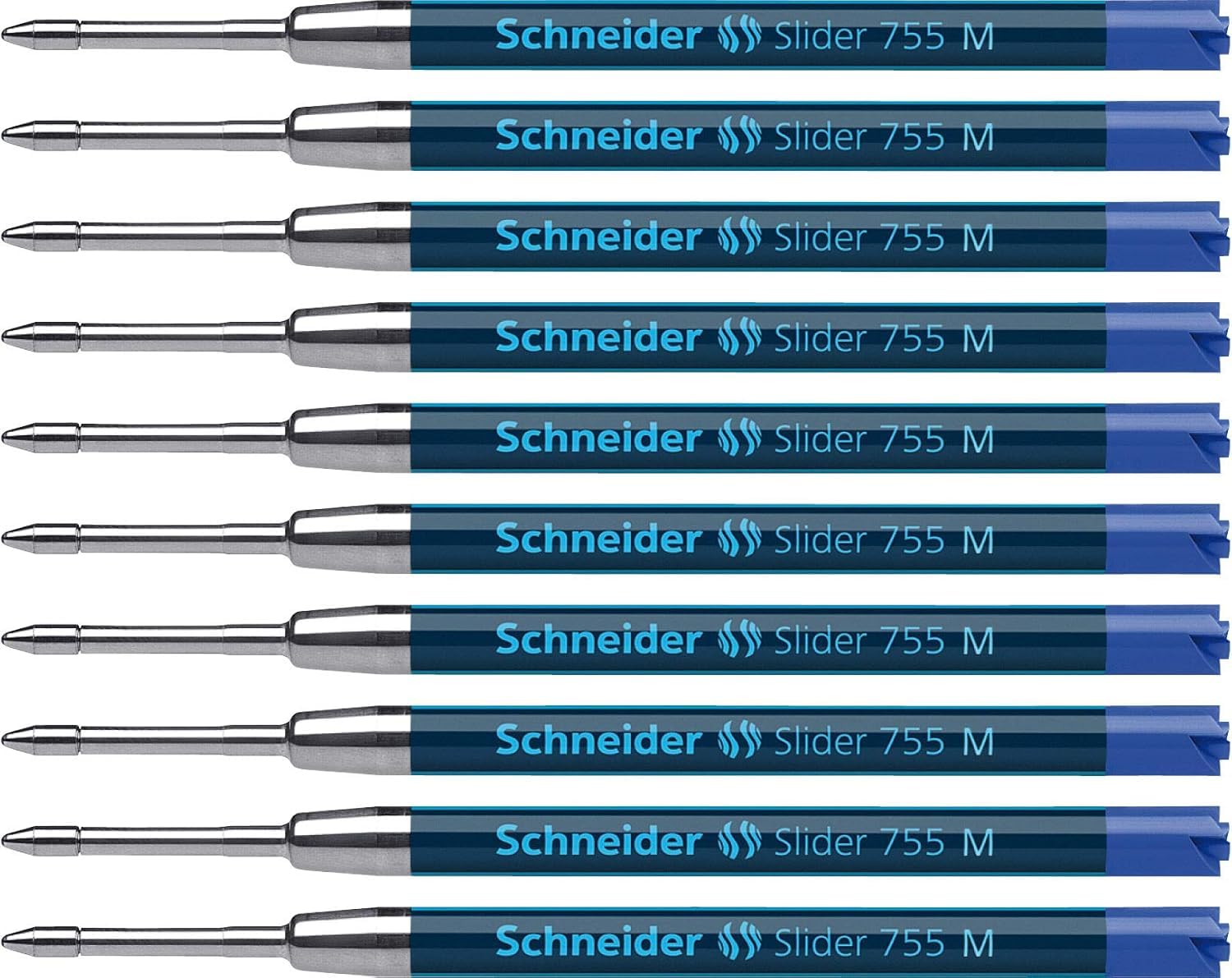 Schneider Slider 755 G2 Refill for Ballpoint Pen with ViscoGlide Technology M Tip Blue Pack of 10