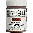 SoFlat Matte Acrylics by GOLDEN, Burnt Sienna, 2 fl. oz. Jar, Professional Acrylic Paint, Semi-Opaque