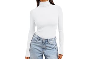 Trendy Queen Women's Turtleneck Long Sleeve Shirts Fall Fashion Basic Thermal Underwear Tops Winter Clothes 2025