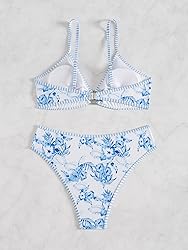 Fanuerg Women's Triangle Bikini Sets O Ring Linked