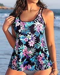 Womens Flowy Tankini Tops Only - Modest Bathing