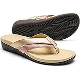 Sounity Soft Arch Support Comfortable Sandals for Womens, Best Summer Dress Flip Flops with Cushion Memory Foam, Outdoor Walking Slippers for Plantar Fasciitis…