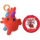 GIANT MICROBES Heart Organ Plush Keychain, Cardiology Gifts, Recovery Surgery Gift, Heart Attack Survivor Gifts, Bag Charms, Cardiac Nurse, Science Keychain, Cardiac Surgery