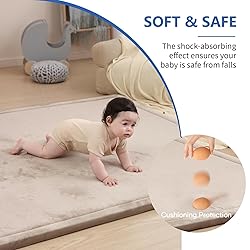 Baby Play Mat for Floor,1.3" Thick Elasti-Foam