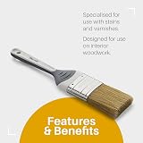Harris Woodwork Stain Varnish Paint Brush Set 3 Pack 1 1.5 2 Inch Grey No-Loss view 5