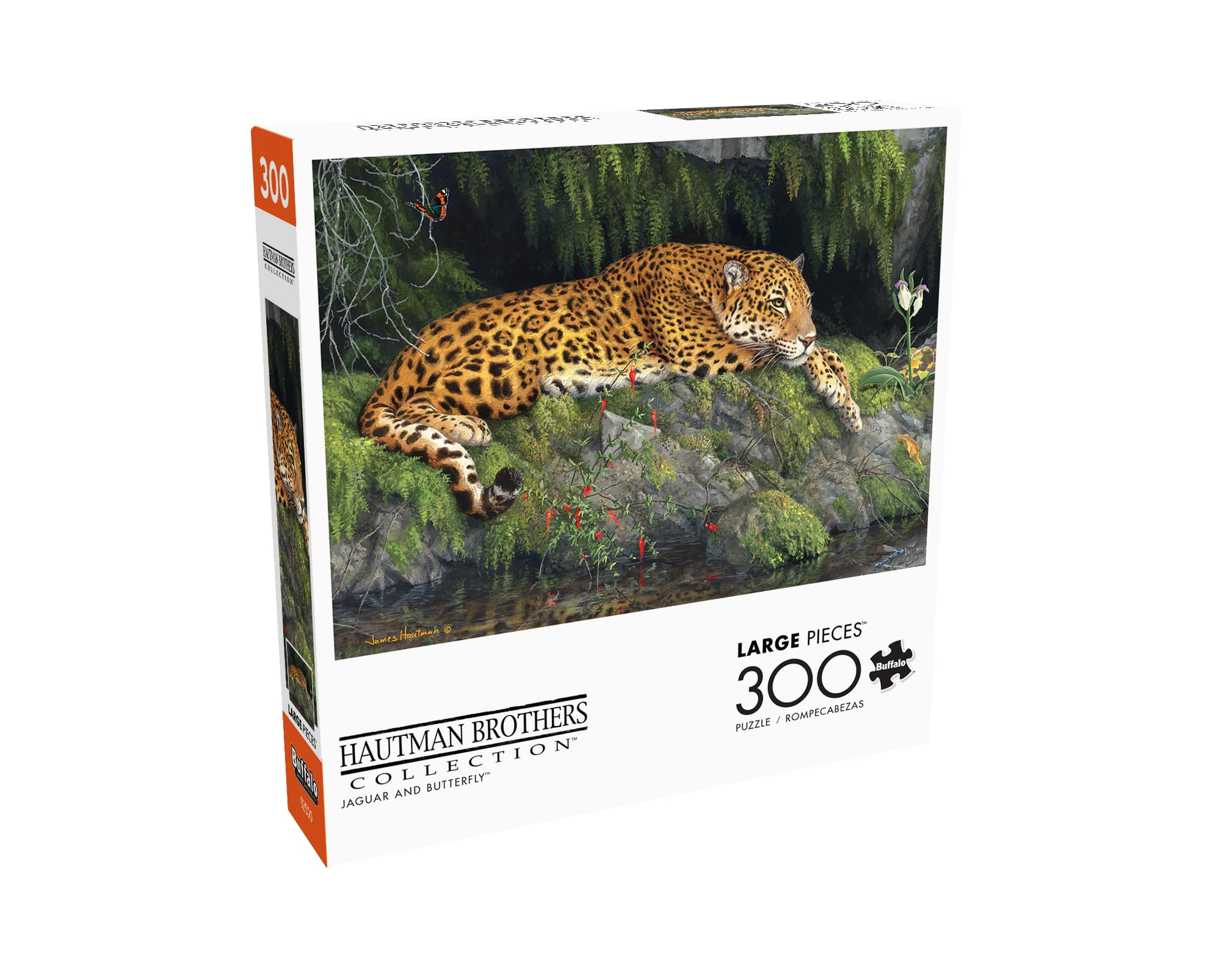 Buffalo Games - Hautman Brothers - Jaguar and Butterfly - 300 Piece Jigsaw Puzzle for Adults Ages 14 and Up Challenging Puzzle Perfect for Game Nights