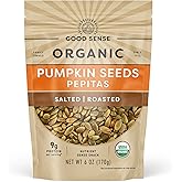 Good Sense Roasted Salted Organic Pumpkin Seeds, 6 Ounce
