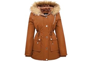 FARVALUE Womens Water-repellent Winter Coat Thicken Puffer Jacket Warm FLeece Lined Parka with Fur Hood