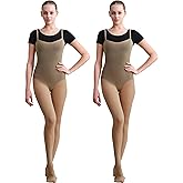Babene 2Pcs Women Full Body Dance Tights Seamless with Convertible Transition, Adjustable Shoulder Straps