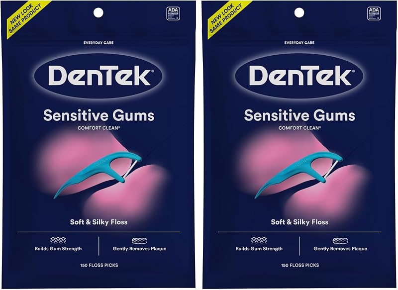 DenTek Comfort Clean Sensitive Gums Floss Picks 150 Pk Pack of 2