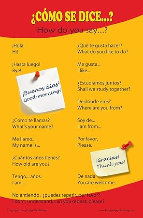 Langue Espagnole D Ecole Poster Courants Et De Vœux Phrases