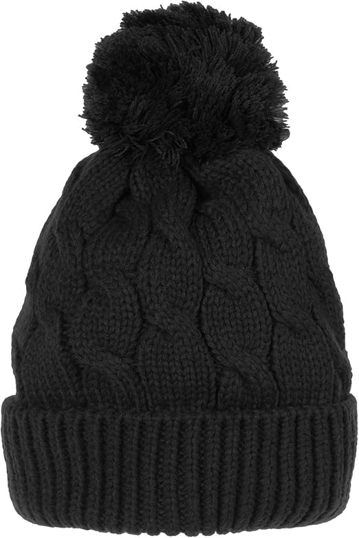 black pom beanie hat