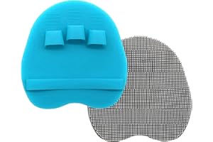 HOMMIESAFE 2 Pack Soft Silicone Shower Brush, Body & Face & Short Hair Wash, Bath Exfoliating Skin Massage Scrubber, Dry Skin Brushing Glove Loofah, Fit for Sensitive and All Kinds of Skin (Blue+Gray)