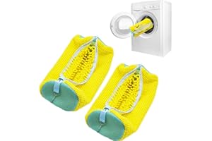 artgeeker Shoe Washing Machine Bag, Shoe Washing Bag for Sneakers, Reusable Laundry Shoe Bag for Washer and Dryer, Yellow-A 2Pcs