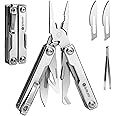 BIBURY Mini Multitool Pliers BI2051A, Mini Pocket Pliers with Window Breaker, Seat Belt Cutter, Bottle Opener for Outdoor Survival, EDC Multi Tool with Pocket Clip, Gifts for Dad, Father's Day Gift