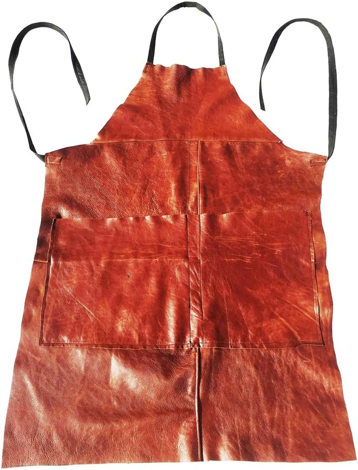 Footstools2u Full Length Medium Upholsterers Apron in Tan Brown Leather 97cm x 63cm