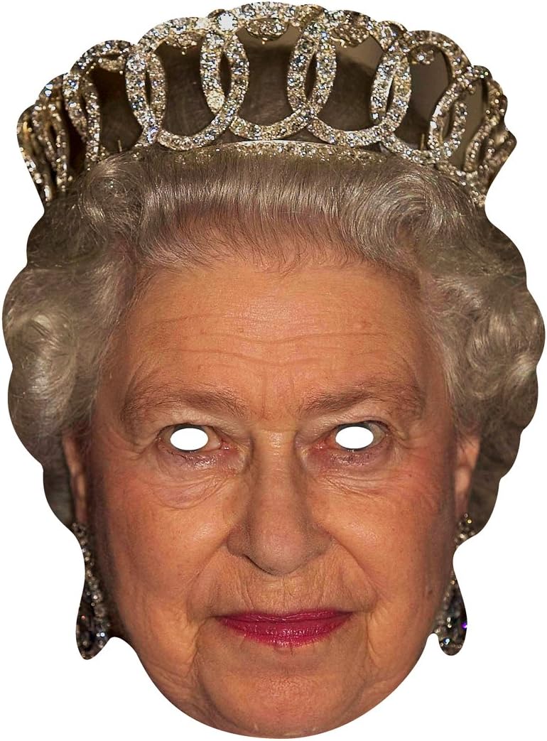 STAR CUTOUTS SM43 Printed Card Elizabeth II, Queen Mask, Queen Elizabeth, Regular
