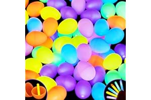 JOYIN 144 Pcs Easter Eggs with 288 Pcs Mini Glow Sticks for Kids Glow-in-The-Dark Basket Stuffers Fillers Gift, Easter Eggs Hunt Game Party Favors Classroom Decorations Supplies