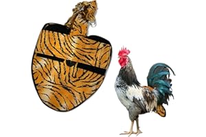 Hen Holster Bird Diaper, Wrap Around - for Hens, Roosters, Ducks, Leak-Proof Design, Comfortable Fleece Strap Bird Harness with Sewn-in Liner, Secure Hook and Loop Closure - Large, Tiger