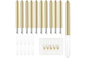 ZILAMGOO 10 Pcs Premium Fine Point Blade – Compatible with Cricut Maker 3, Maker, Explore 3/4, Explore Air 3/2/Air – Replacement Cricut Blades for Cutting Vinyl, Cardstock, Paper – Gold (10pcs-Gold)