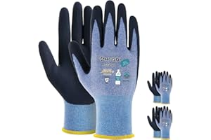 KAYGO Work Gloves for Women,3 Pairs KGE19L Eco Friendly Gloves with Breathable Rubber Coated