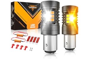 Auxbeam 2026 B1B Series 1157 Switchback LED Bulbs with Extra Resistors Anti Hyper Flash 400% Brighter 1157A 2057 2357 7528 BAY15D Bulbs White and Amber for DRL Turn Signal Lights Parking Lights