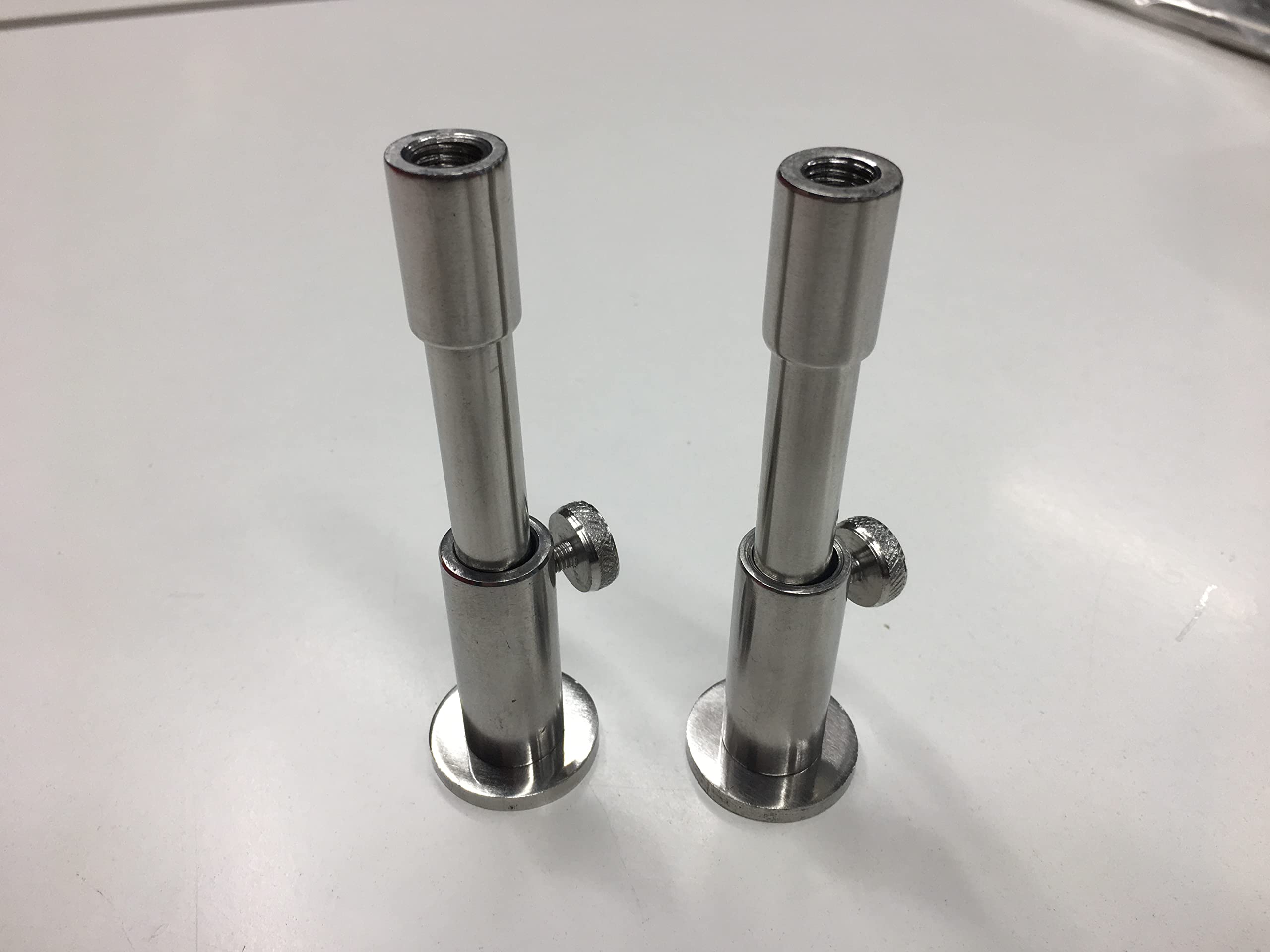 TMC 2 x Stainless Steel Stage stands with locking nuts, with 2 x 4" inserts