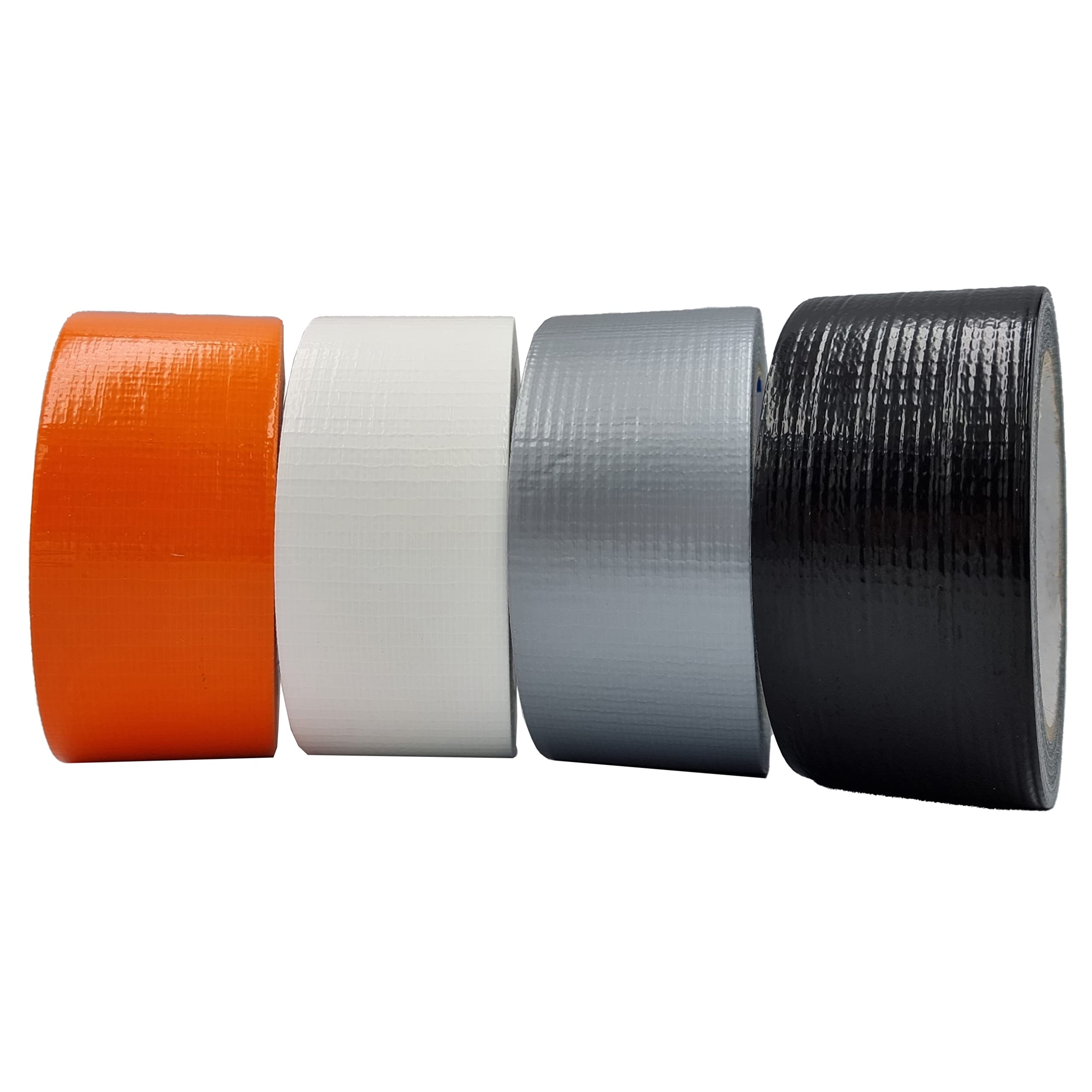 ACIT Colored Duct tape kit, one roll for each color (black, gray, white, orange), strong canvas duct tape