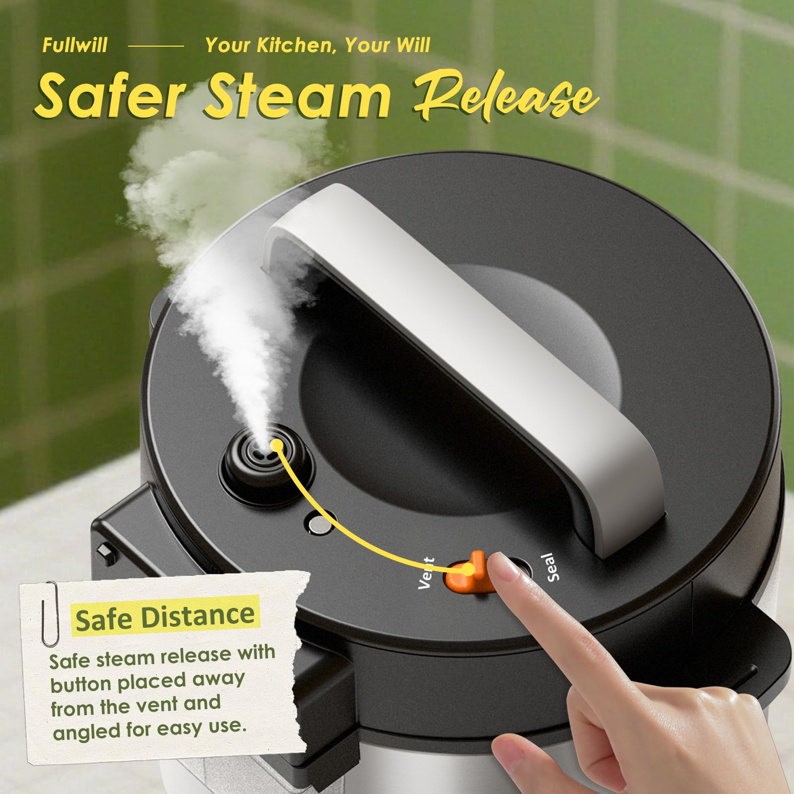 Fullwill 9-in-1 Electric Pressure Cooker(2025 Upgraded), 12 Presets Instant Multi Cooker, Olla de Presion Nonstick Pot 6 Quarts