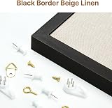 OWLKELA Linen Bulletin Board 60x40 cm Black Oak Frame Corkboard view 4