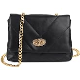 FOXHACKLE Women's Crossbody Clutch Bag &ndash; Leather Shoulder Purse with Gold Chain Strap &ndash; Elegant Evening Satchel