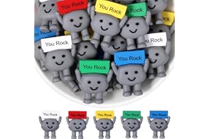Gejoy 25 Pcs Mini Rubber You Rock Toys Positive Gifts You Rock Mini Figurines Decorations and Encouragement Birthday Motivational Gifts for Colleague Staff Teacher