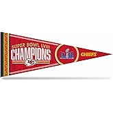 Rico Industries NFL Football Kansas City Chiefs 2024 Super Bowl Champions 12" x 30" Felt Wall Décor Pennant - Great for Home/Bed Room/Man Cave Décor