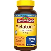 Nature Made Melatonin 5mg Extra Strength Sleep Supplement, 300 Tablets | 100% Drug Free Sleep Aid for Men and Women, Sleep Supplements for Adults, Helps You Fall Asleep Faster, 300 Day Supply
