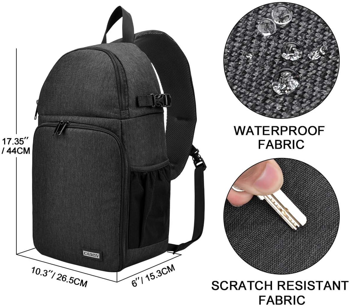 CADEN DSLR Camera Sling Bag Backpack Waterproof, Camera Case Sling Backpack with Tripod Holder, Side Access and Modular Inserts for Mirrorless Cameras Canon Nikon Sony Pentax : Electronics