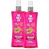 Body Fantasies Signature Fragrance Body Spray, Pink Vanilla Kiss, 8 fl oz (Pack of 2)