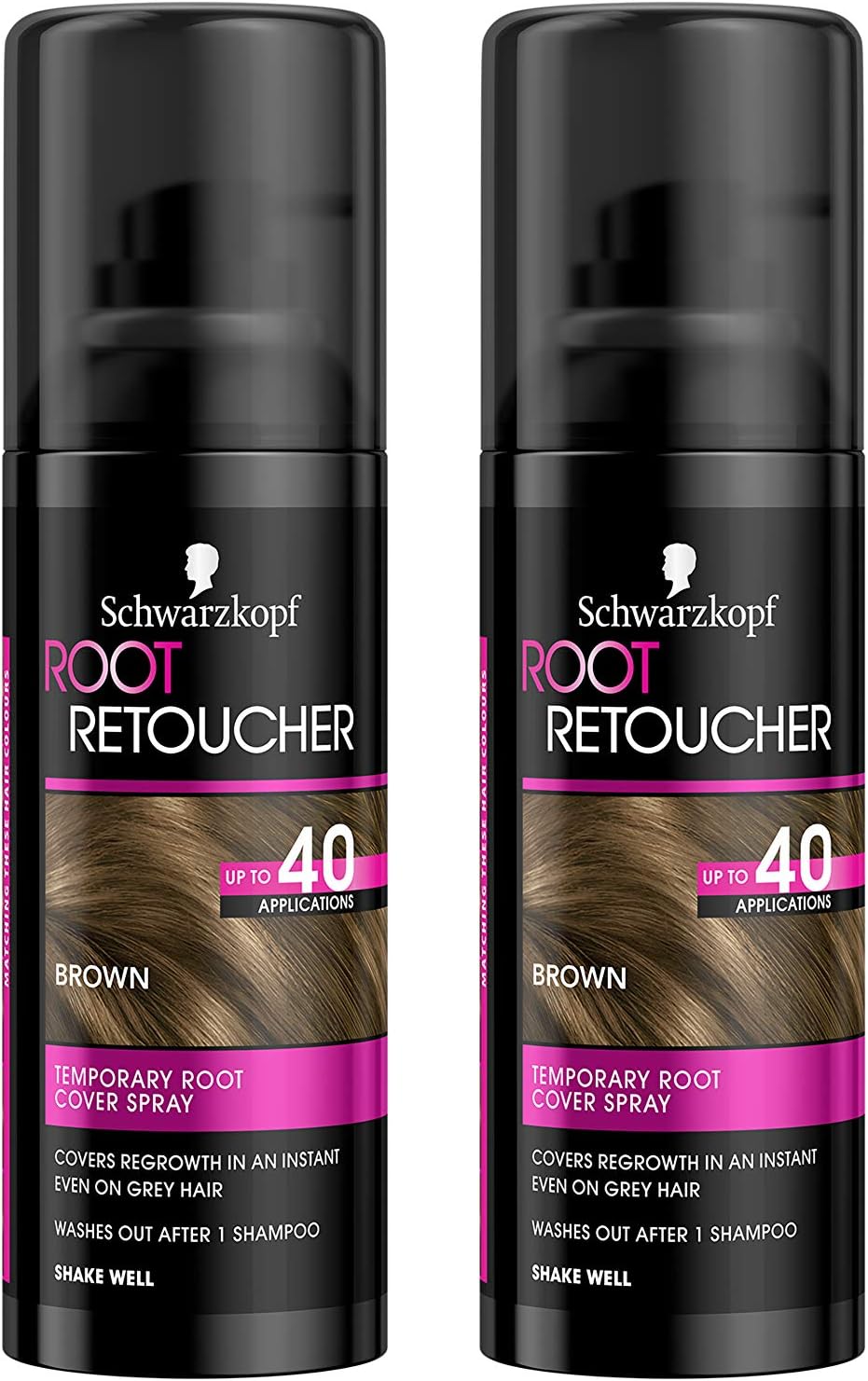 Schwarzkopf Root Retoucher, Instant Temporary Hair Dye Spray for Brunette Regrowth Brown Duo Box, 240 ml (Pack of 1)