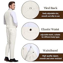 High-End Suits 2024 Ivory Mens Linen Tuxedo Suits