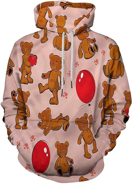 Kids Fashion Hoodie Hooded Vintage Teddy Bear Pattern: Amazon.ca: Clothing & Accessories
